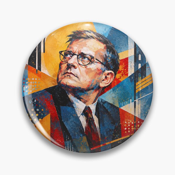 Item preview, Dmitri Shostakovich Artwork – Russian Musician Portrait Painting designed and sold by GalleryKauffeld.