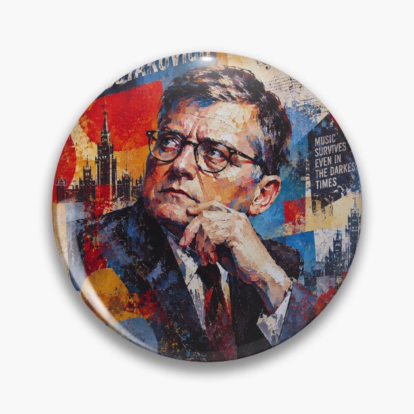 Item preview, Dmitri Shostakovich Artwork – Russian Musician Portrait Painting designed and sold by GalleryKauffeld.