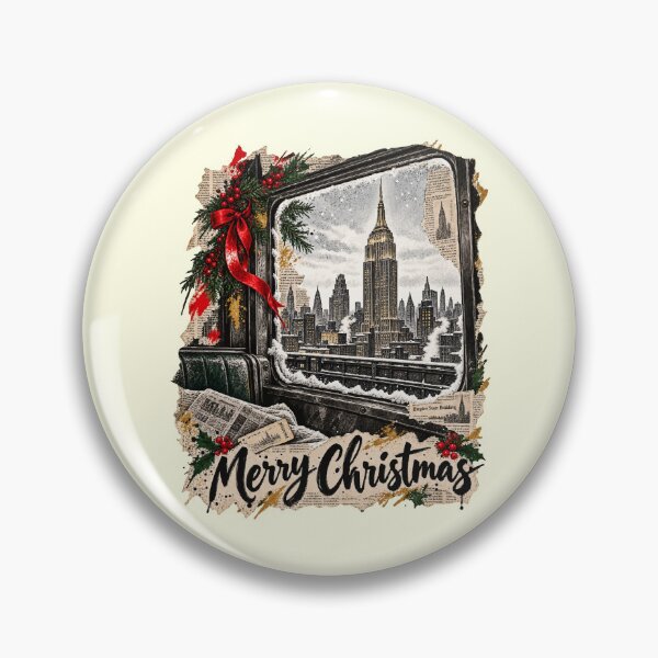 Item preview, Empire State Building accompanies Christmas journey through snowy windows designed and sold by TaruHonu.