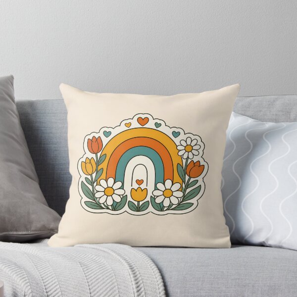 Item preview, Retro 70s Rainbow with Daisies designed and sold by Faithbased1991.