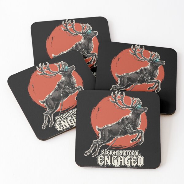 Item preview, Reindeer Sleigh Protocol Engaged Cyberpunk Mech Christmas Deer designed and sold by Osmose-Studio.