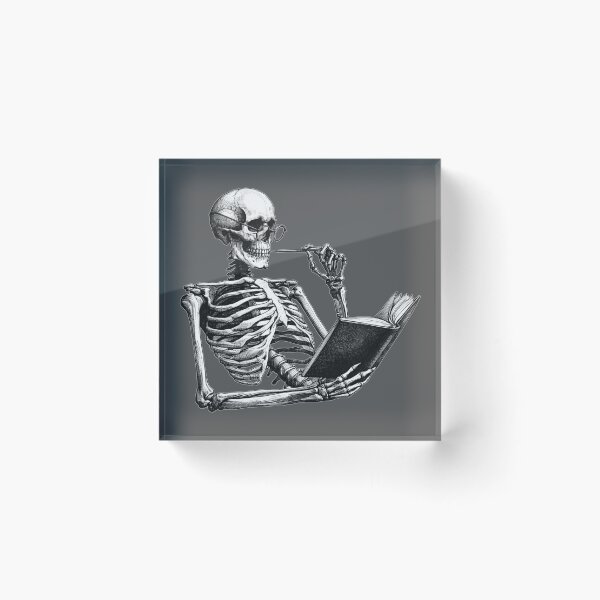 Item preview, Skeleton Wearing Glasses Reading Book Journal  designed and sold by Lady-K-.