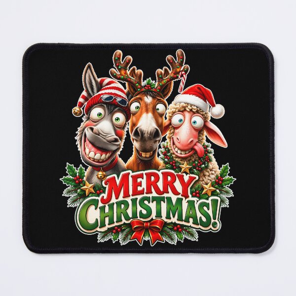 Item preview, Funny Christmas Donkey Horse Sheep Squad designed and sold by LALA-MIRA.
