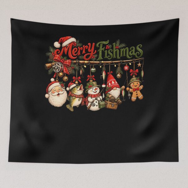 Item preview, Merry Fishmas Christmas Fishing designed and sold by ISTI-KIU-hu.