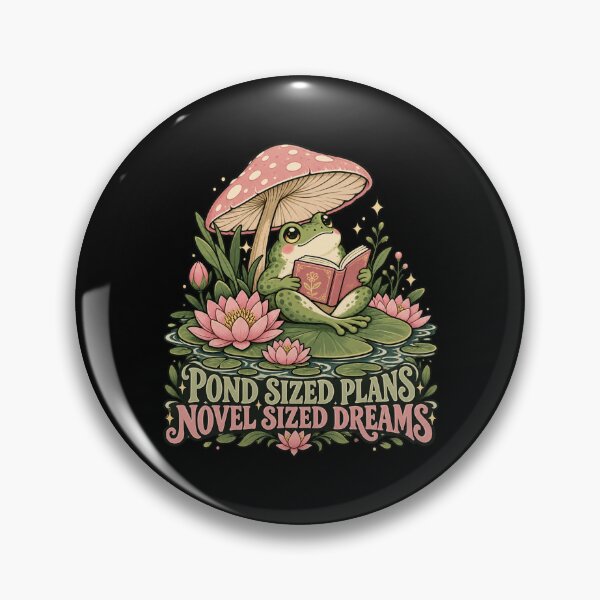 Aperçu de l'œuvre Bookish Frog - Pond Sized Plans Novel Sized Dreams créée et vendue par Good Mood Foundry.