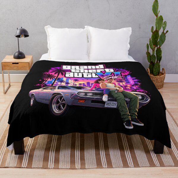 Item preview, Neon Miami Crime Duo Retro Car Art designed and sold by Huresamush.