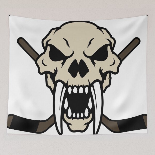 Item preview, Saber Tooth Tiger Hockey Skull designed and sold by ZamboniZingers.