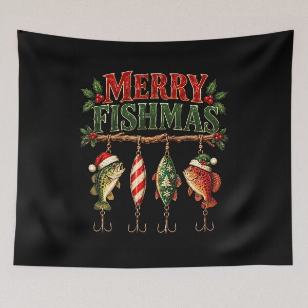 Item preview, Merry Fishmas Fishing Christmas designed and sold by ISTI-KIU-hu.
