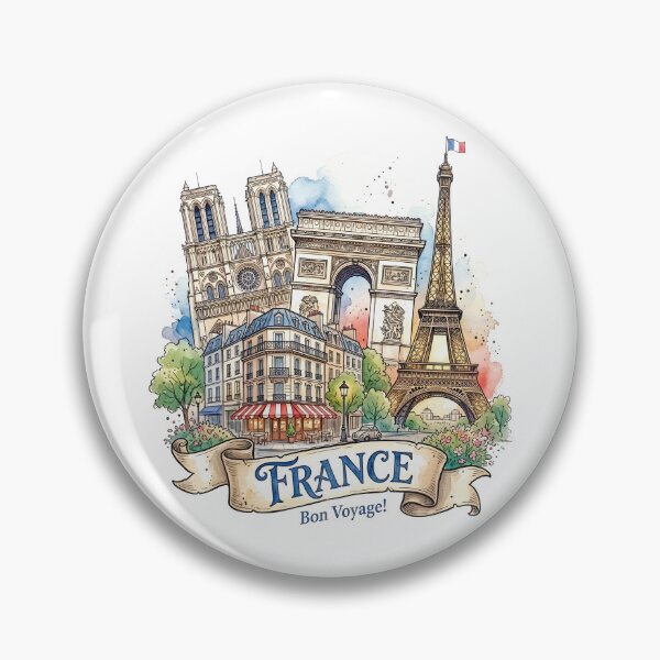 Item preview, Paris Watercolor: Eiffel Tower, Notre-Dame, Arc de Triomphe designed and sold by EdwinkOne.