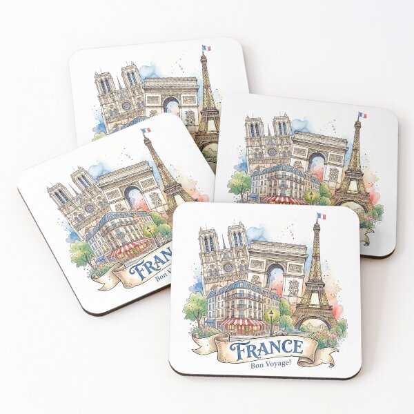 Item preview, Paris Watercolor: Eiffel Tower, Notre-Dame, Arc de Triomphe designed and sold by EdwinkOne.