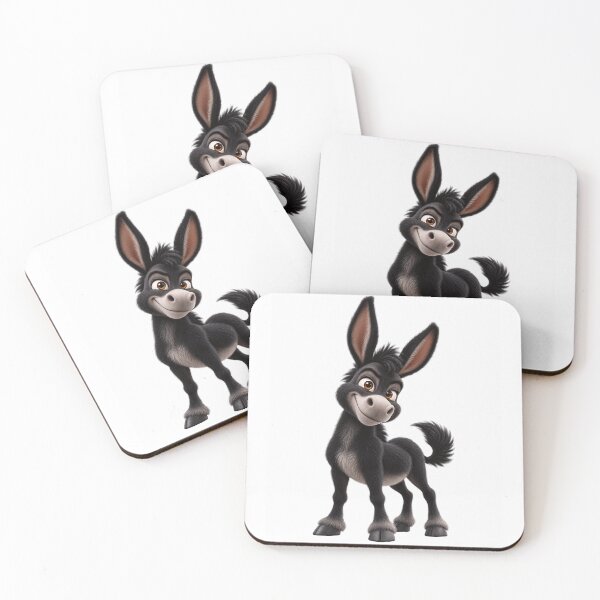 Item preview, Cute Black Donkey – Fluffy Black Cartoon Animal Illustration designed and sold by ArtSpark Studio.
