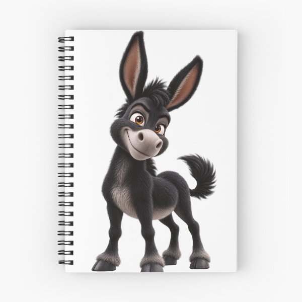 Item preview, Cute Black Donkey – Fluffy Black Cartoon Animal Illustration designed and sold by ArtSpark Studio.