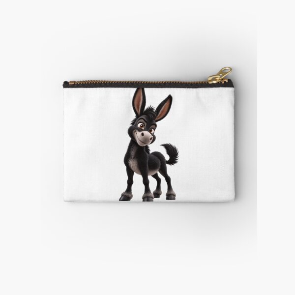 Item preview, Cute Black Donkey – Fluffy Black Cartoon Animal Illustration designed and sold by ArtSpark Studio.