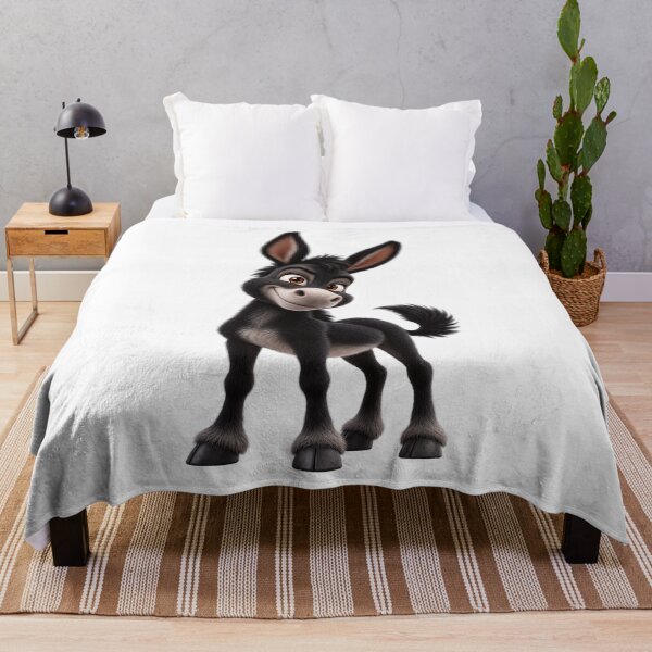 Item preview, Cute Black Donkey – Fluffy Black Cartoon Animal Illustration designed and sold by ArtSpark Studio.