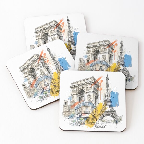 Item preview, Paris in Color: Eiffel Tower and Arc de Triomphe designed and sold by EdwinkOne.