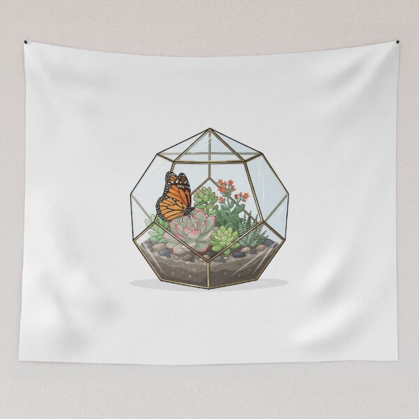 Item preview, Geometric Terrarium with Monarch Butterfly Illustration designed and sold by Rahat3344.