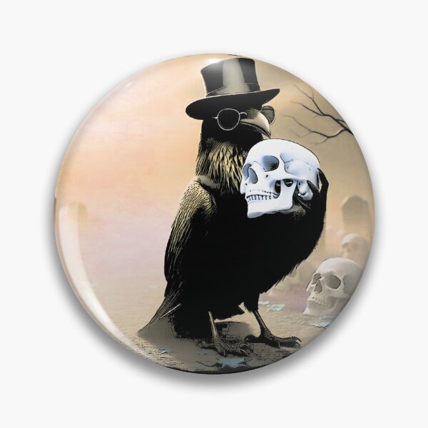 Item preview, Raven Halloween with Skulls designed and sold by NaturePrints.