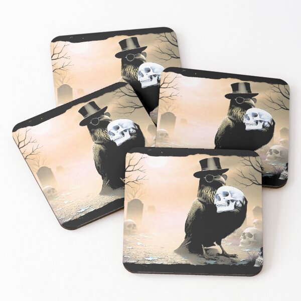 Item preview, Raven Halloween with Skulls designed and sold by NaturePrints.