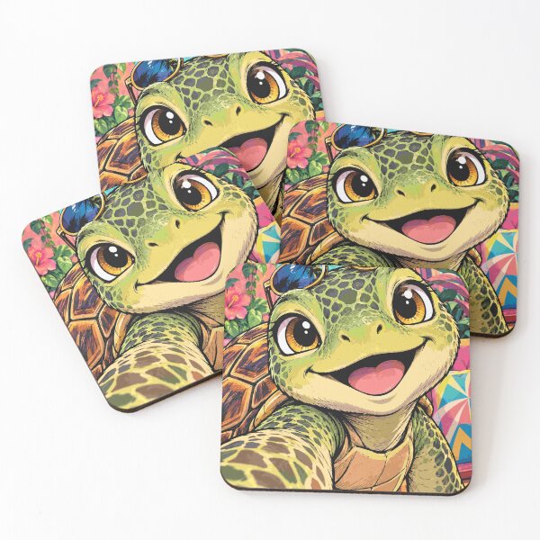 Item preview, Turtle Selfie Cute Animal Flipper Happy Reptile Art  designed and sold by Neon Bones Studio.