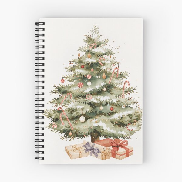 Item preview, Vintage Christmas Watercolor Tree with Candy Canes – Cozy Holiday Illustration designed and sold by mayatA-rt.