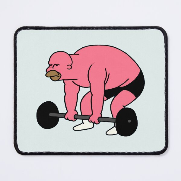 Item preview, Funny Pink Bodybuilder Deadlift Cartoon Gym Humor designed and sold by peterdesigns.