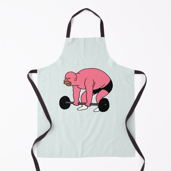 Item preview, Funny Pink Bodybuilder Deadlift Cartoon Gym Humor designed and sold by peterdesigns.