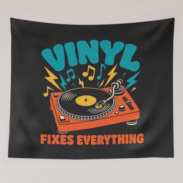 Item preview, Vinyl Fixes Everything Retro Record Player designed and sold by fadilow.