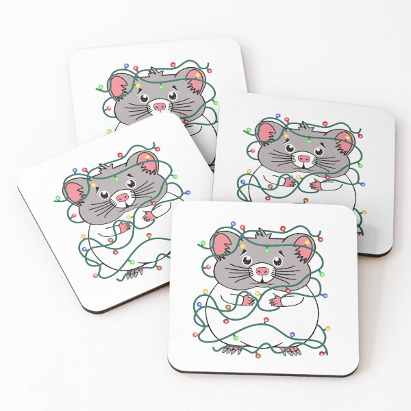 Item preview, Christmas Hamster Tangled In Christmas Tree Lights designed and sold by Sartoris Art.