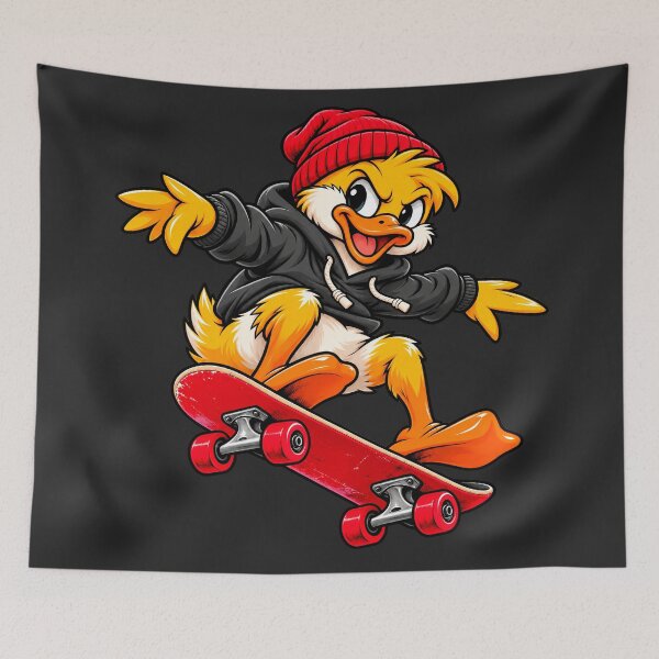 Item preview, Skater Duck Riding a Red Skateboard designed and sold by ImagenFusionP.