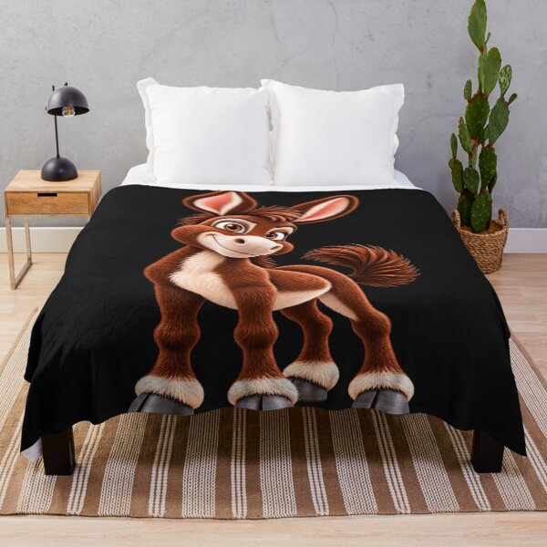 Item preview, Cute Brown Donkey Cartoon – Funny Animal Design designed and sold by ArtSpark Studio.