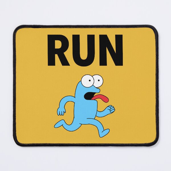 Item preview, Run Funny Blue Cartoon Character Running Panic Graphic designed and sold by peterdesigns.