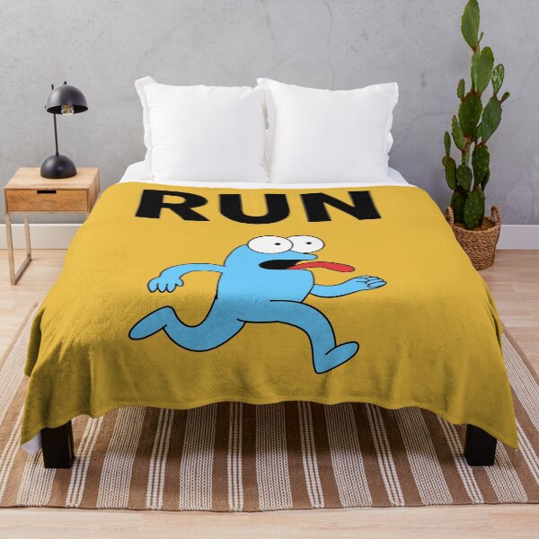 Item preview, Run Funny Blue Cartoon Character Running Panic Graphic designed and sold by peterdesigns.
