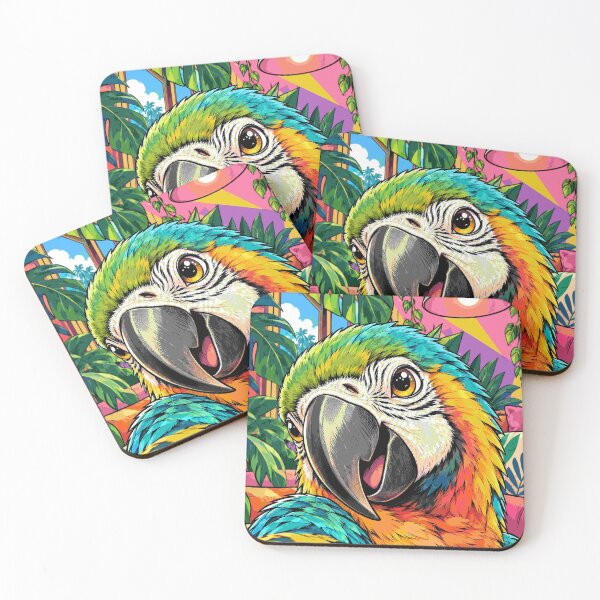 Item preview, Macaw Selfie Cute Animal Wing Happy Bird Art  designed and sold by Neon Bones Studio.