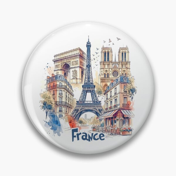 Item preview, Paris Watercolor: Eiffel Tower and French Architecture designed and sold by EdwinkOne.