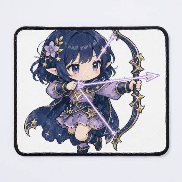 Item preview, Anime Archer Girl Drawing a Glowing Constellation Bow designed and sold by Moonlit Tower Art.