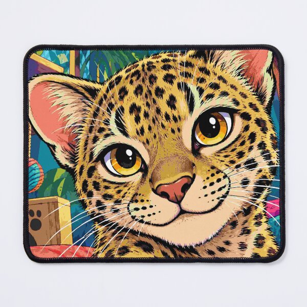 Item preview, Leopard Selfie Cute Animal Paw Happy Big Cat Art designed and sold by Neon Bones Studio.