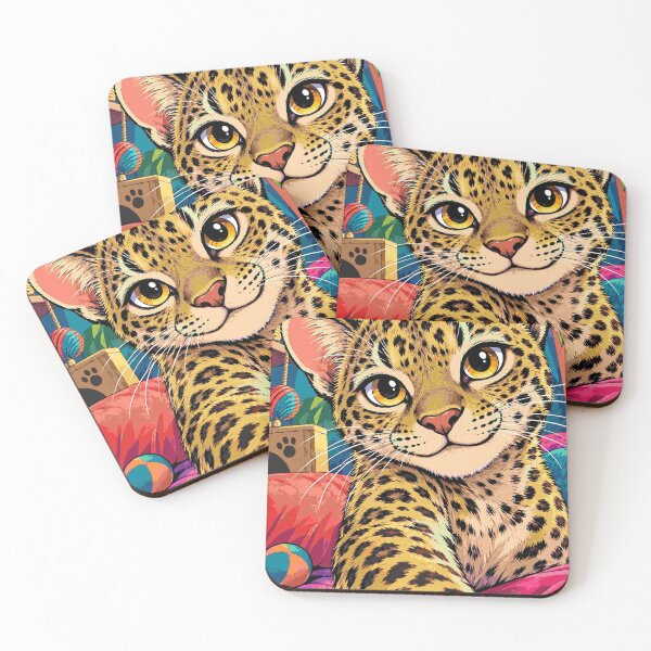 Item preview, Leopard Selfie Cute Animal Paw Happy Big Cat Art designed and sold by Neon Bones Studio.