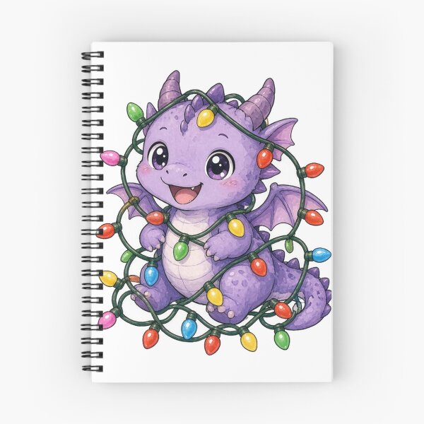 Item preview, Chubby Baby Dragon Tangled in Twinkling Holiday Lights designed and sold by Moonlit Tower Art.