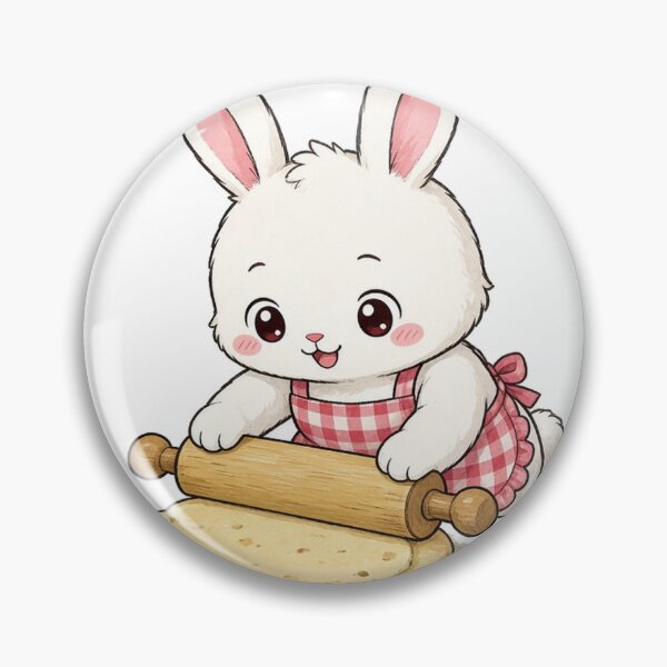 Item preview, Sweet Bunny Baker Rolling Out Holiday Cookie Dough designed and sold by Moonlit Tower Art.