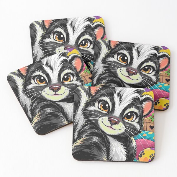 Item preview, Skunk Selfie Cute Animal Paw Happy Wildlife Art Hamou-Studio designed and sold by Neon Bones Studio.