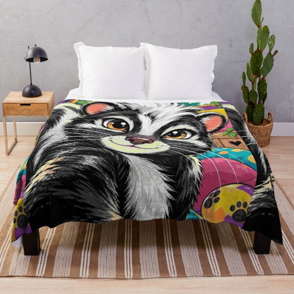 Item preview, Skunk Selfie Cute Animal Paw Happy Wildlife Art Hamou-Studio designed and sold by Neon Bones Studio.