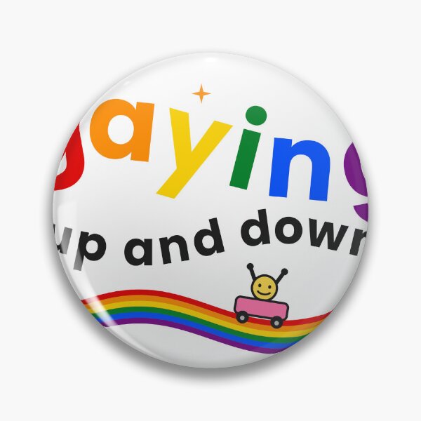 Item preview, Gaying Up and Down — Funny Rainbow Pride Roller Coaster Gay LGBTQ Slogan designed and sold by Off Beat Tee Hut.