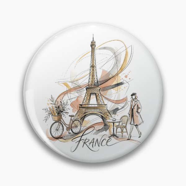 Item preview, Paris Sketch: Eiffel Tower and French Elegance designed and sold by EdwinkOne.