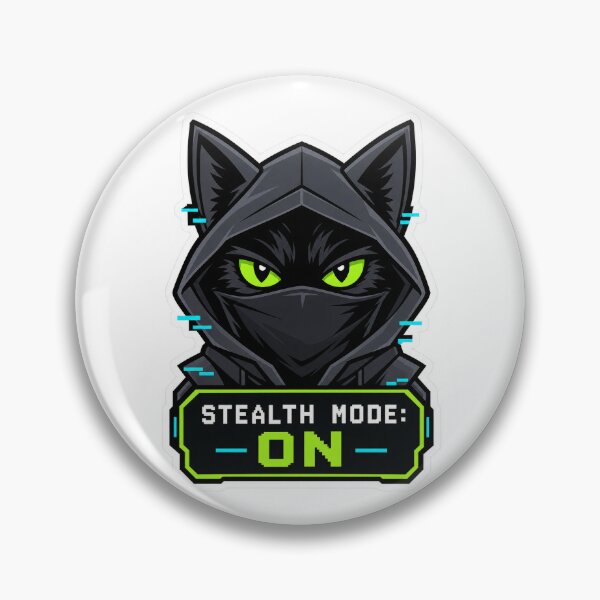 Item preview, Stealth Mode On Hacker Cat Cyberpunk Cybersecurity Sticker designed and sold by tshirtfever.