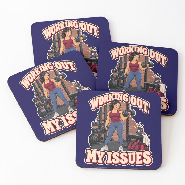 Item preview, Working Out My Issues – Funny Gym Humor designed and sold by GENX-AUTISM-DAD.