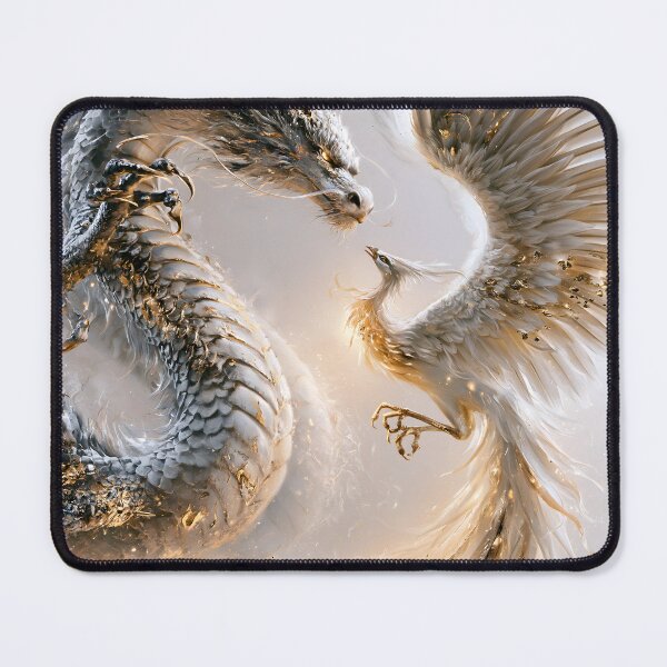 Item preview, Silver Dragon and White Phoenix in Gold Leaf designed and sold by VisionaryVeils.