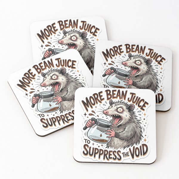 Item preview, More Bean Juice Opossum Funny Coffee Meme Sticker designed and sold by Untamed Paws.