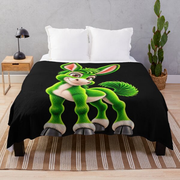 Item preview, Cute Green Donkey Cartoon – Funny Fantasy Animal designed and sold by ArtSpark Studio.