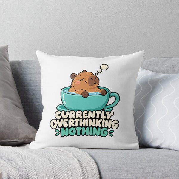 Item preview, Currently Overthinking Nothing Capybara Tea Cup designed and sold by TeNovaStudio.