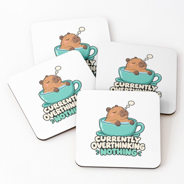 Item preview, Currently Overthinking Nothing Capybara Tea Cup designed and sold by TeNovaStudio.